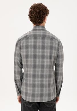 Erkek Gri Uzun Kollu Gömlek - 50291383007