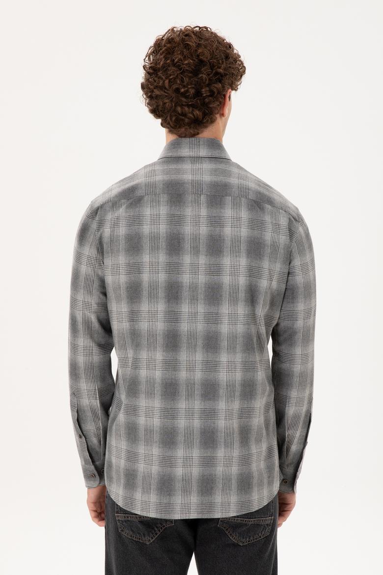 Erkek Gri Uzun Kollu Gömlek - 50291383007