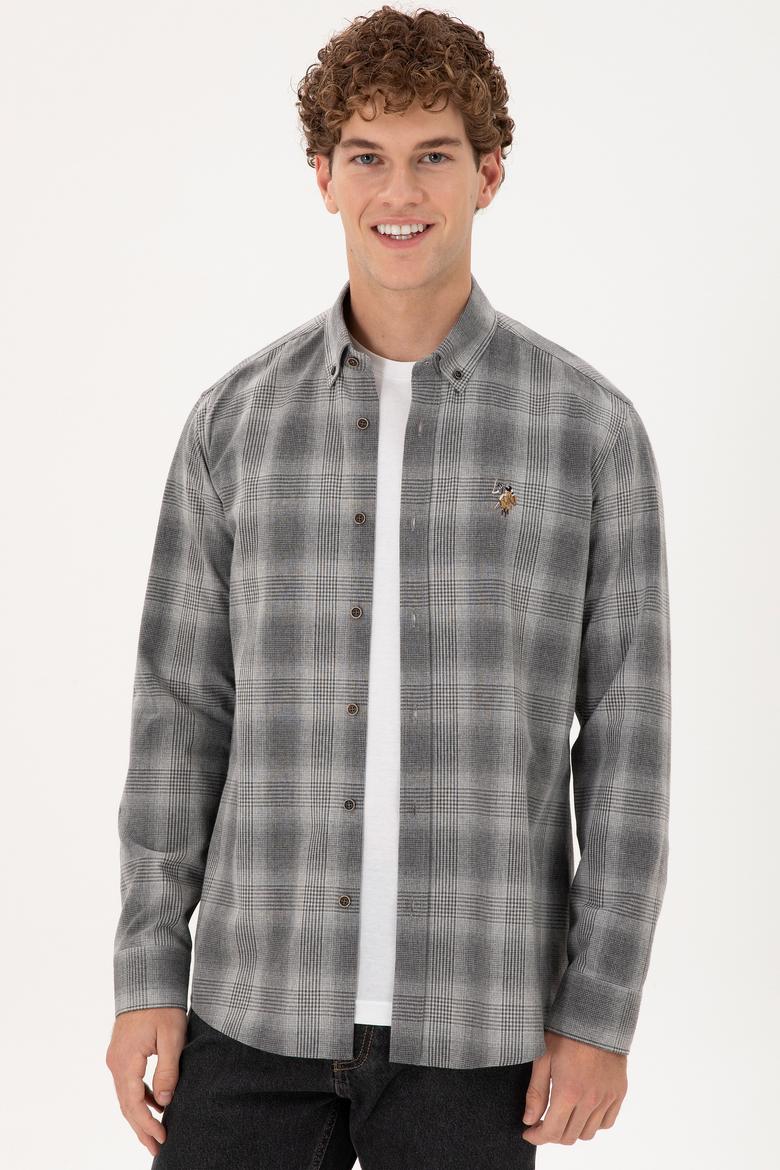 Erkek Gri Uzun Kollu Gömlek - 50291383007
