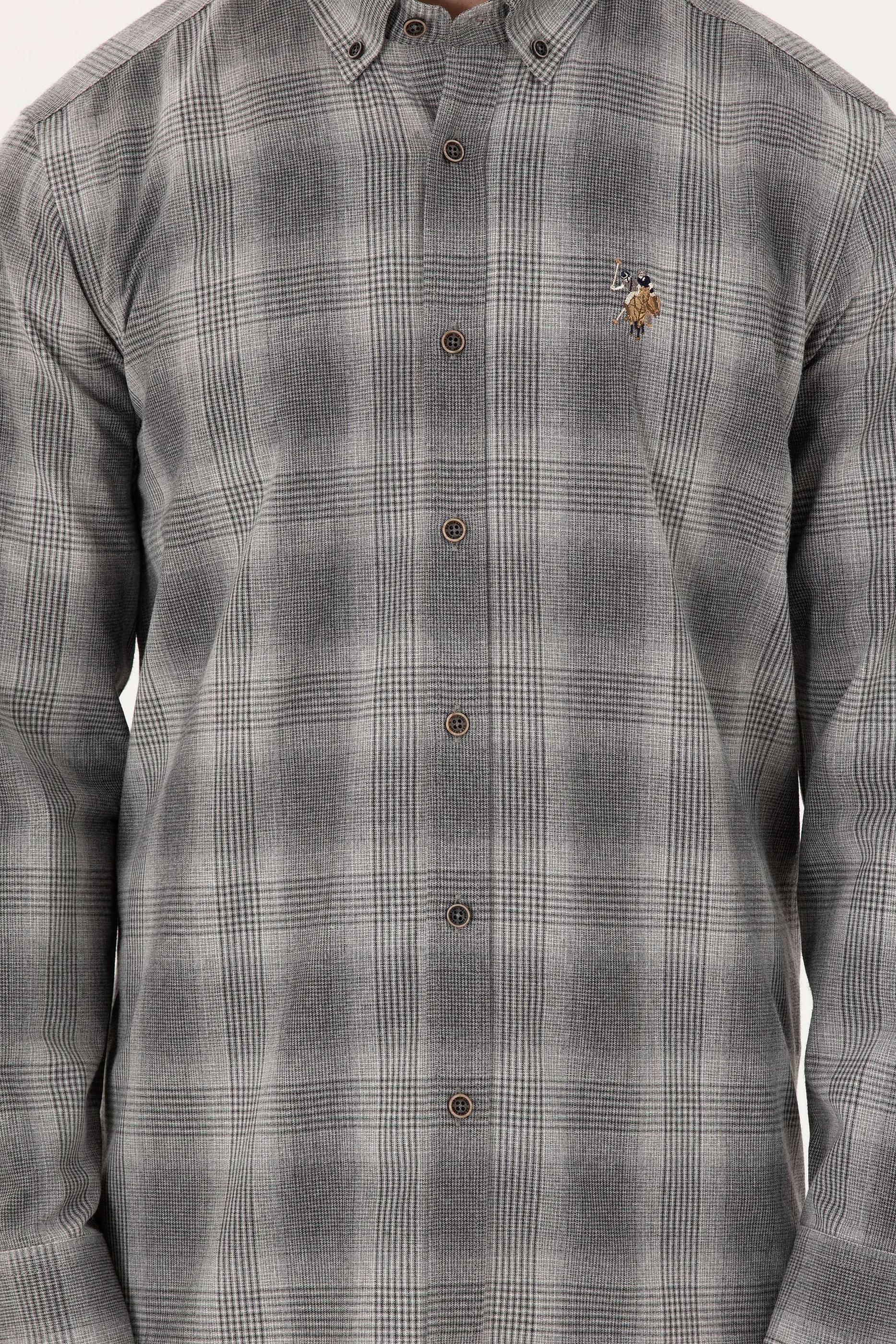 Erkek Gri Uzun Kollu Gömlek