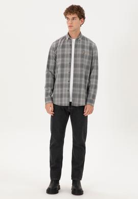 Erkek Gri Uzun Kollu Gömlek - 50291383007