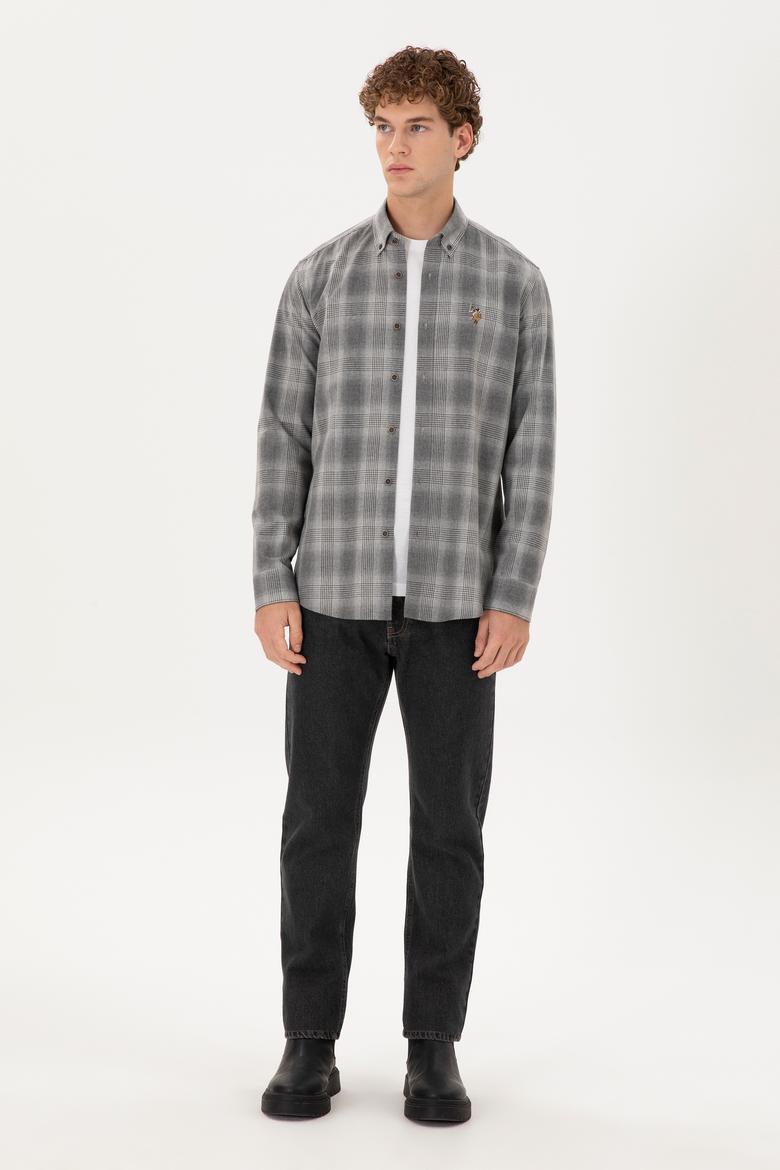 Erkek Gri Uzun Kollu Gömlek - 50291383007