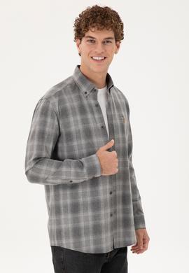 Erkek Gri Uzun Kollu Gömlek - 50291383007
