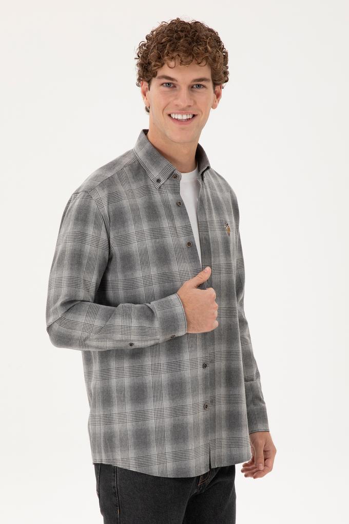 Erkek Gri Uzun Kollu Gömlek