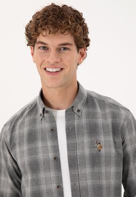 Erkek Gri Uzun Kollu Gömlek - 50291383007