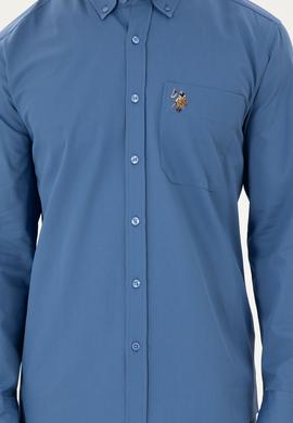 Erkek Saks Uzun Kollu Gömlek - 50291244016