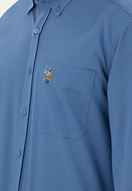 Erkek Saks Uzun Kollu Gömlek - 50291244016