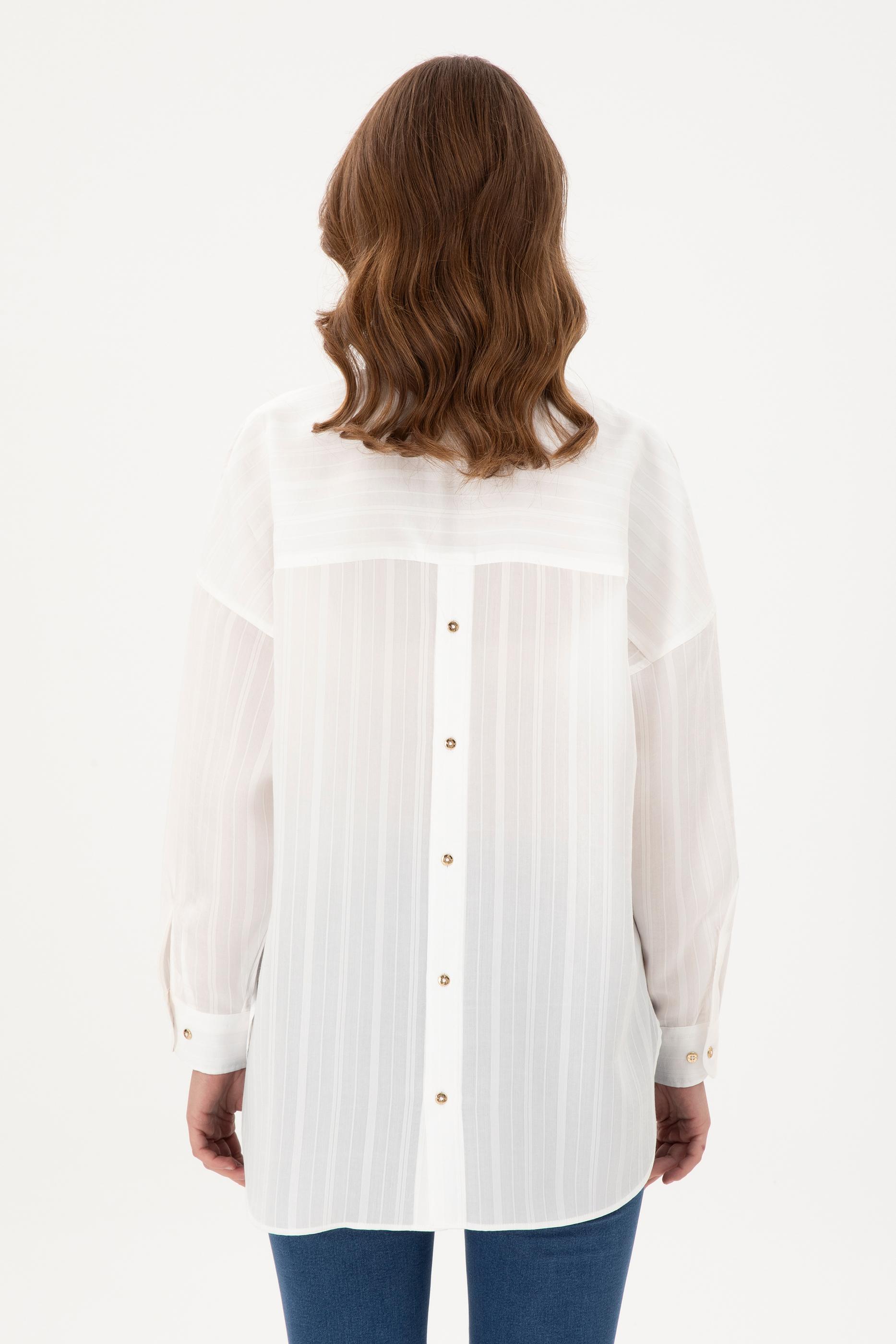 Kadın Beyaz Uzun Kollu Gömlek