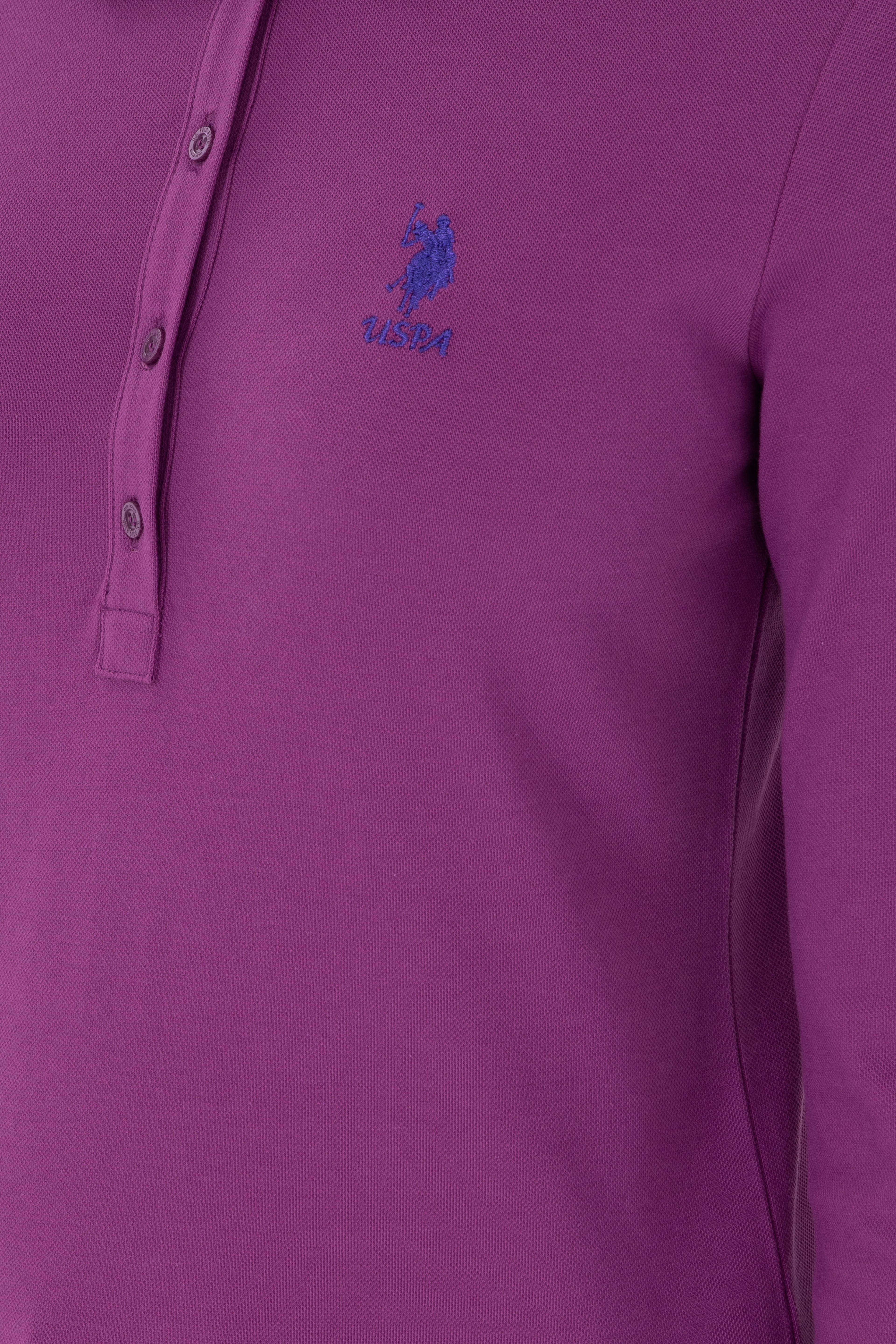 Kadın Menekşe Basic Polo Yaka Sweatshirt - Image 7