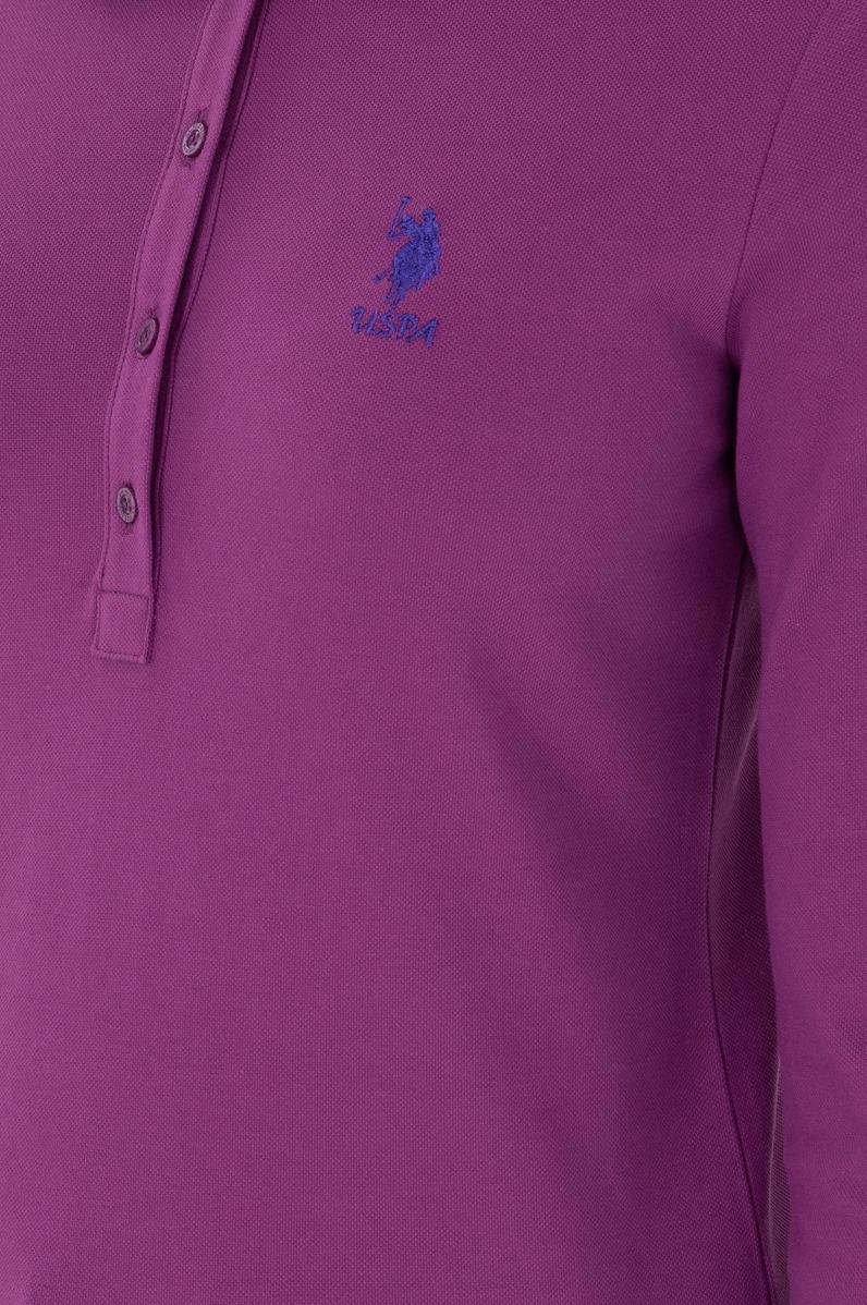 Kadın Menekşe Basic Polo Yaka Sweatshirt