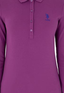 Kadın Menekşe Basic Polo Yaka Sweatshirt - 50297906022