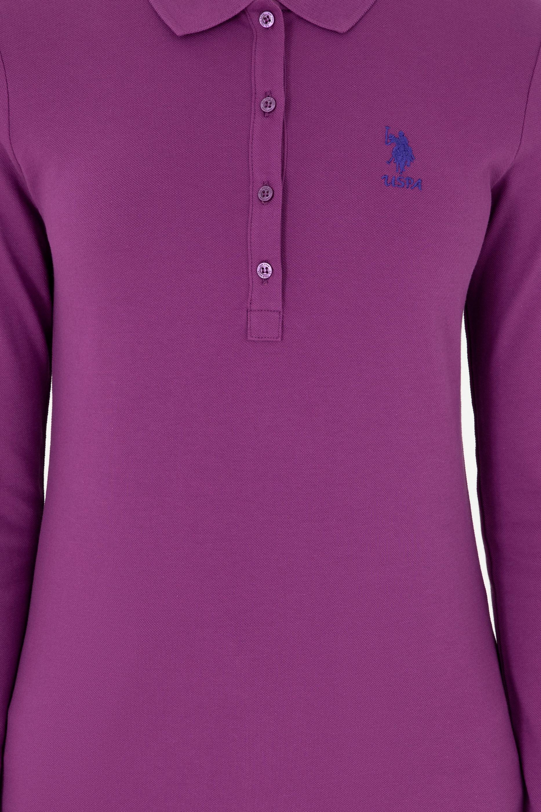 Kadın Menekşe Basic Polo Yaka Sweatshirt