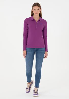 Kadın Menekşe Basic Polo Yaka Sweatshirt - 50297906022