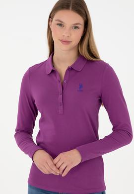Kadın Menekşe Basic Polo Yaka Sweatshirt - 50297906022