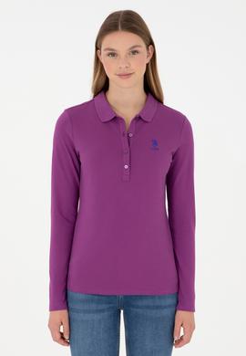 Kadın Menekşe Basic Polo Yaka Sweatshirt - 50297906022