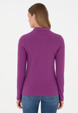 Kadın Menekşe Basic Polo Yaka Sweatshirt - 50297906022