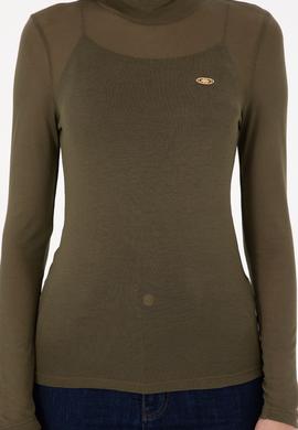 Kadın Haki Balıkçı Yaka Sweatshirt - 50271616007