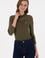 Kadın Haki Balıkçı Yaka Sweatshirt