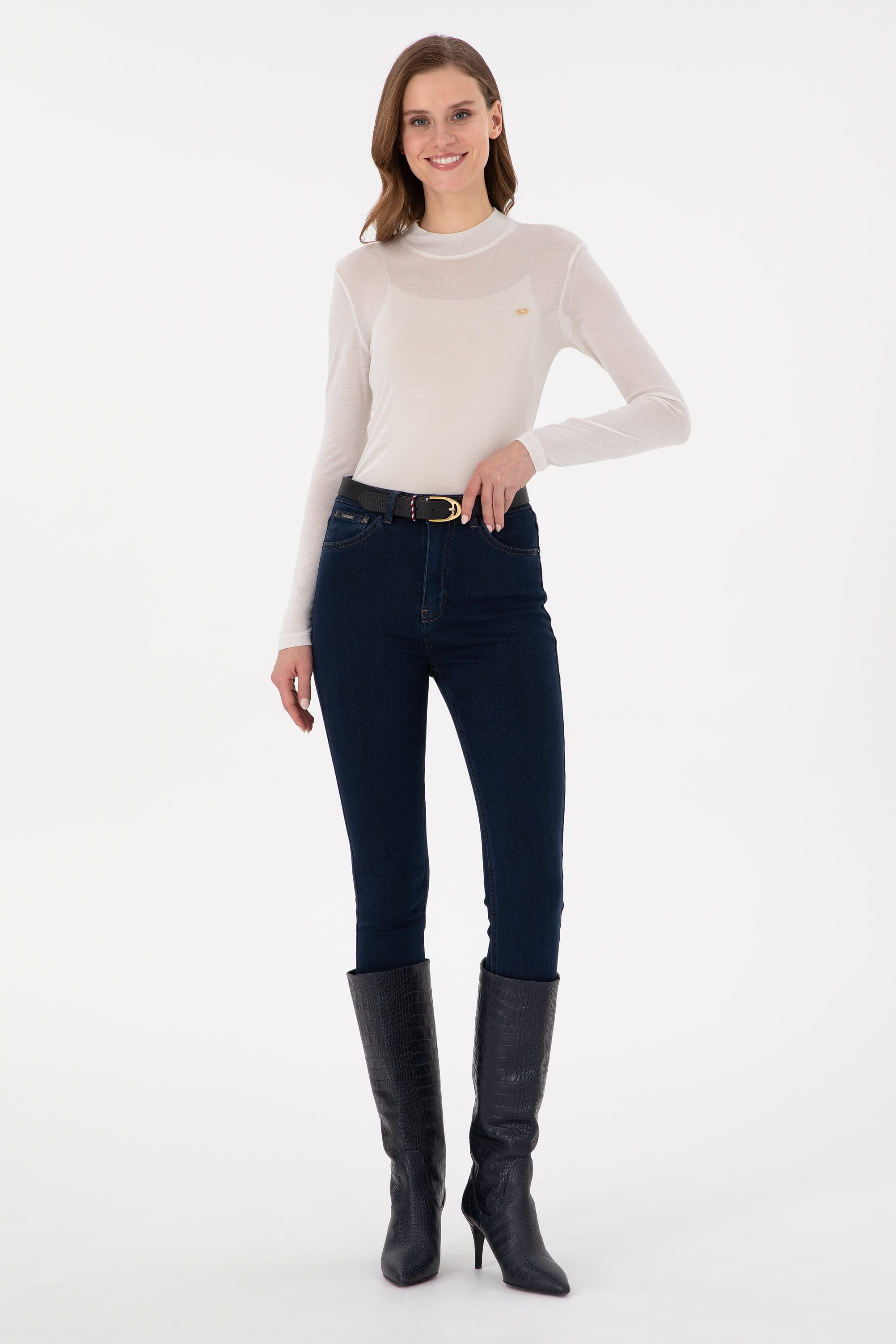 Kadın Taş Balıkçı Yaka Sweatshirt - Image 4