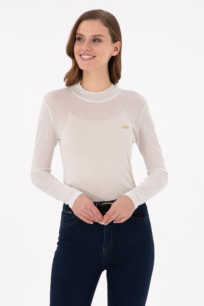 Kadın Taş Balıkçı Yaka Sweatshirt