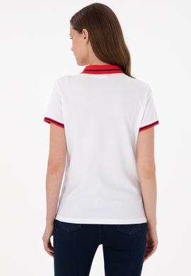 Kadın Beyaz Polo Yaka Tişört - 50285842014