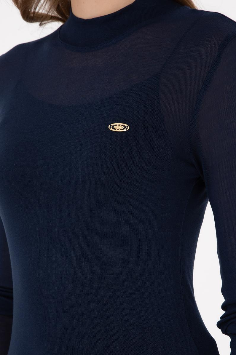 Kadın Lacivert Balıkçı Yaka Sweatshirt