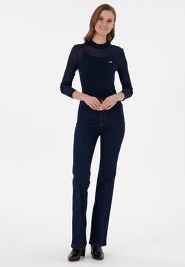 Kadın Lacivert Balıkçı Yaka Sweatshirt - 50271616023