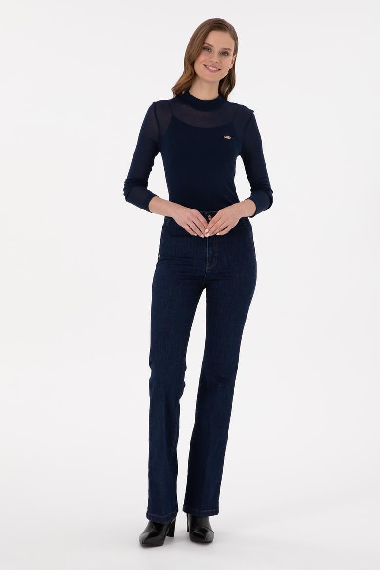 Kadın Lacivert Balıkçı Yaka Sweatshirt - 50271616023