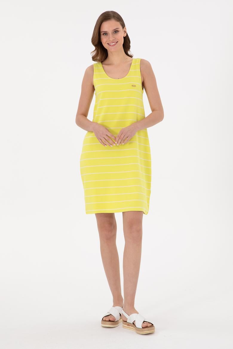 Kadın Neon Sarı Örme Elbise - 50265319053