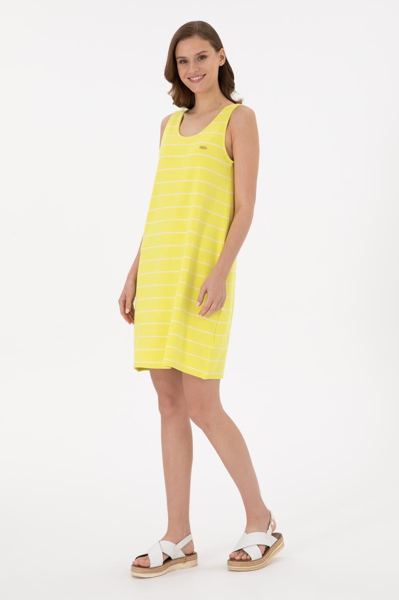 Kadın Neon Sarı Örme Elbise