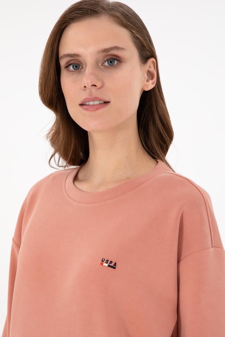 Kadın Pudra Bisiklet Yaka Sweatshirt - 50264830013