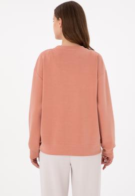 Kadın Pudra Bisiklet Yaka Sweatshirt - 50264830013
