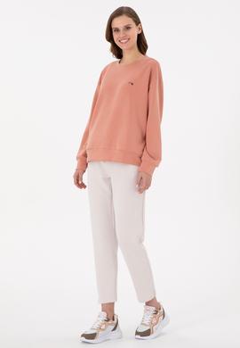 Kadın Pudra Bisiklet Yaka Sweatshirt - 50264830013