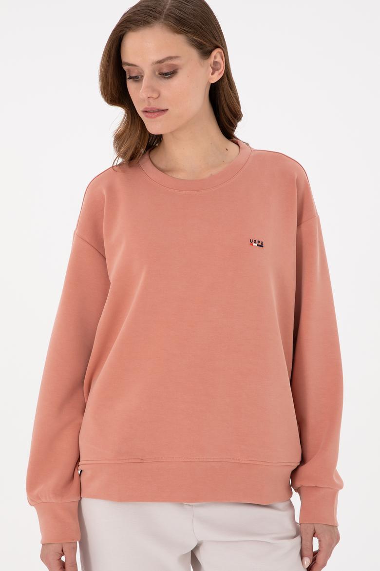 Kadın Pudra Bisiklet Yaka Sweatshirt - 50264830013