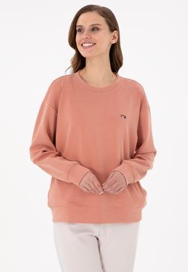 Kadın Pudra Bisiklet Yaka Sweatshirt - 50264830013