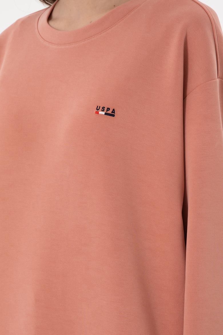 Kadın Pudra Bisiklet Yaka Sweatshirt - 50264830013