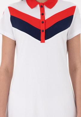 Kadın Beyaz Polo Yaka Mini Boy Örme Elbise - 50268691016