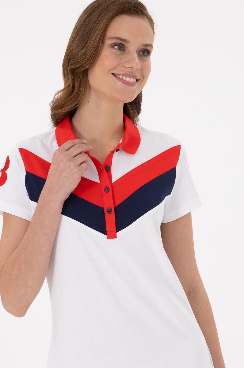 Kadın Beyaz Polo Yaka Mini Boy Örme Elbise