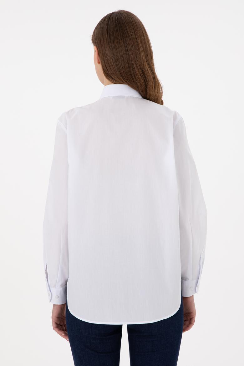 Kadın Beyaz Uzun Kollu Gömlek - 50297103037