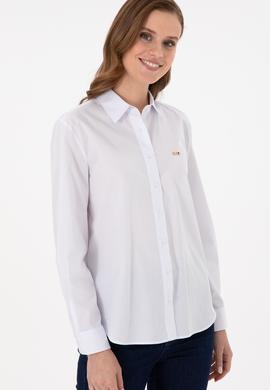 Kadın Beyaz Uzun Kollu Gömlek - 50297103037