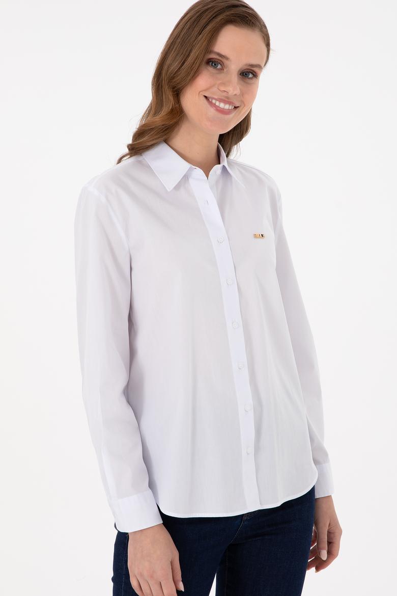 Kadın Beyaz Uzun Kollu Gömlek - 50297103037