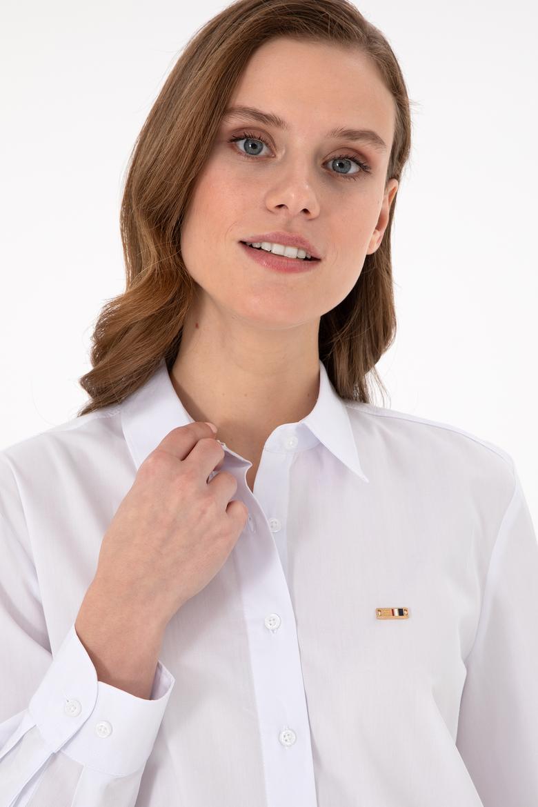 Kadın Beyaz Uzun Kollu Gömlek - 50297103037