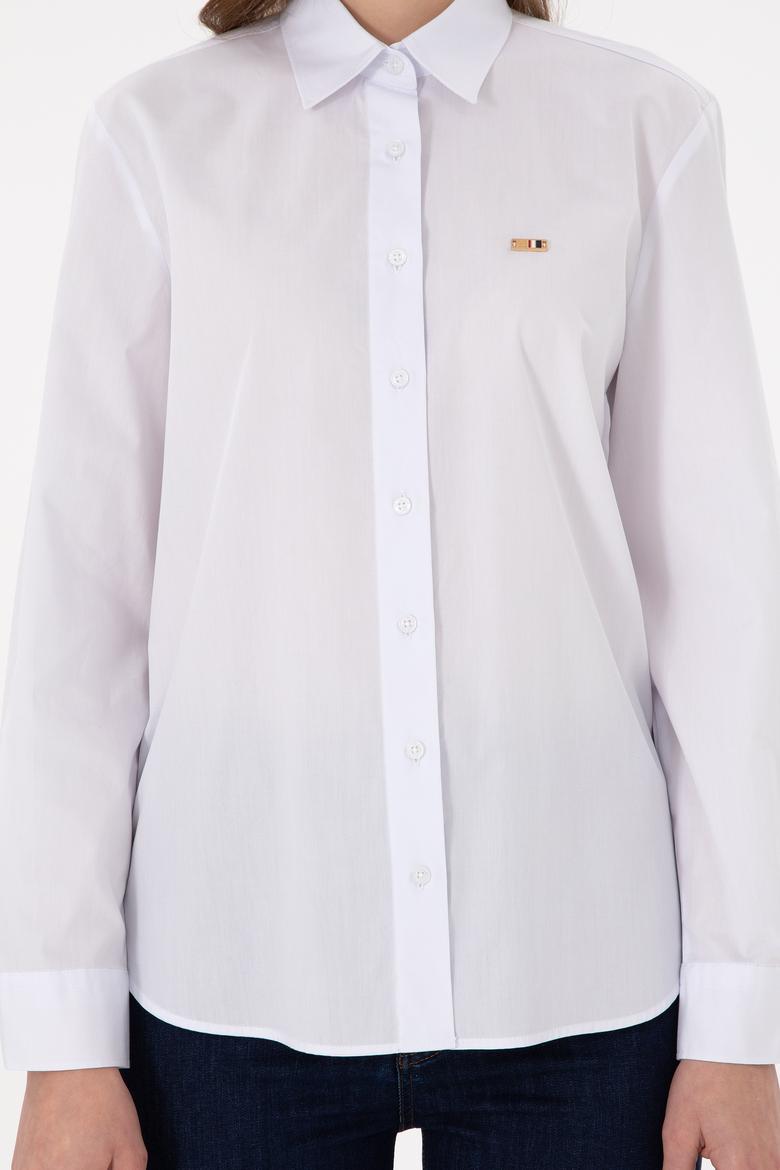 Kadın Beyaz Uzun Kollu Gömlek - 50297103037