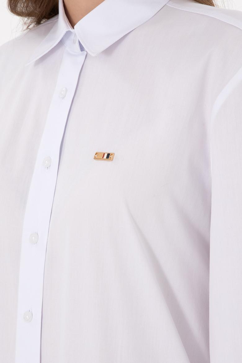 Kadın Beyaz Uzun Kollu Gömlek - 50297103037