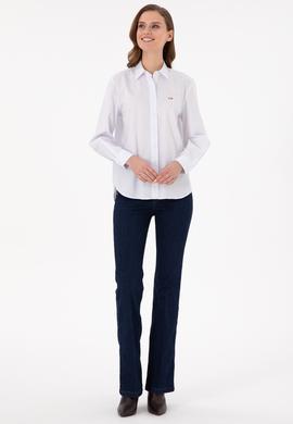 Kadın Beyaz Uzun Kollu Gömlek - 50297103037
