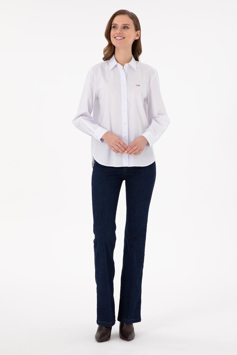 Kadın Beyaz Uzun Kollu Gömlek - 50297103037