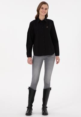 Kadın Siyah Uzun Kollu Gömlek - 50297103042