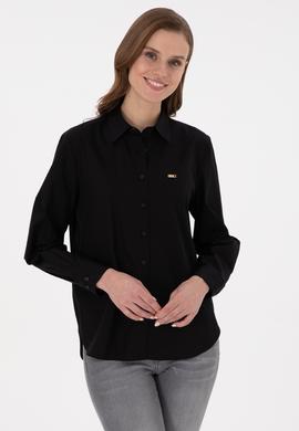 Kadın Siyah Uzun Kollu Gömlek - 50297103042