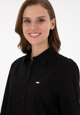 Kadın Siyah Uzun Kollu Gömlek - 50297103042