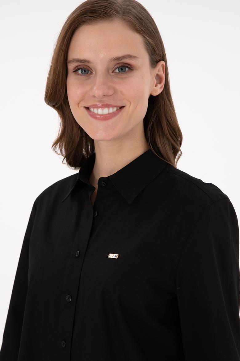 Kadın Siyah Uzun Kollu Gömlek - 50297103042